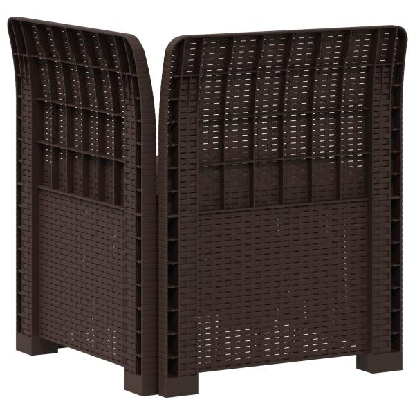 1-Sitzer Garten-Sofa Rattan-Look PP Braun