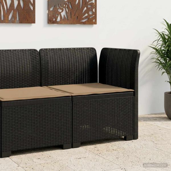 ARDEBO.de - 1-Sitzer Garten-Sofa mit Kissen Rattan-Look PP Anthrazit