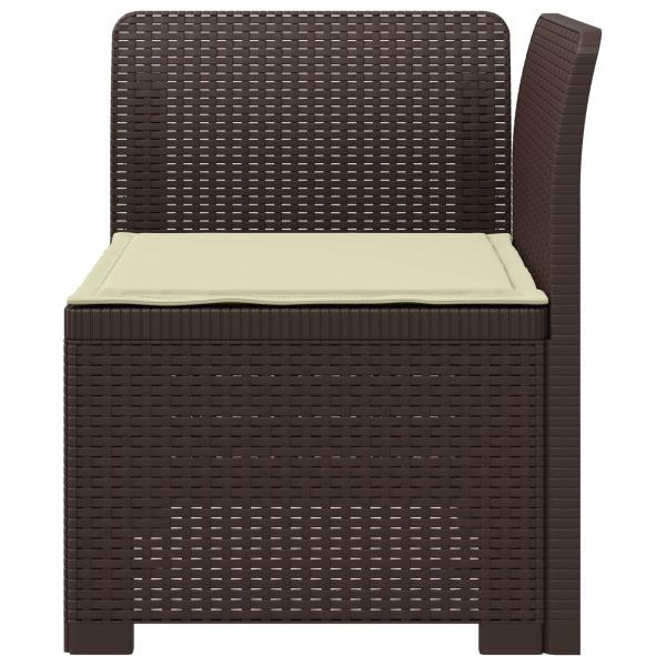 1-Sitzer Garten-Sofa mit Kissen Rattan-Look PP Braun