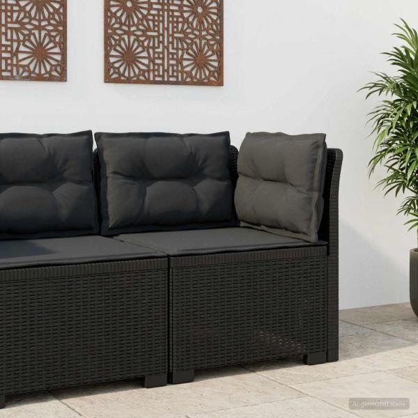 ARDEBO.de - 1-Sitzer Garten-Sofa mit Kissen Rattan-Look PP Anthrazit