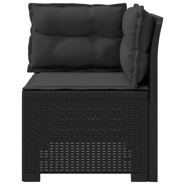 1-Sitzer Garten-Sofa mit Kissen Rattan-Look PP Anthrazit