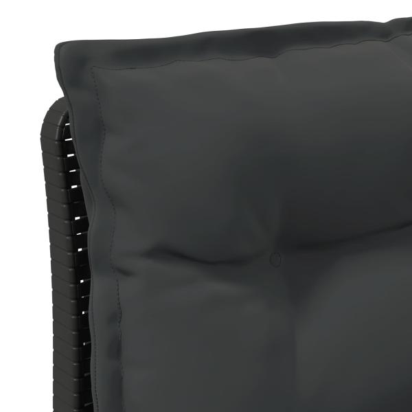 1-Sitzer Garten-Sofa mit Kissen Rattan-Look PP Anthrazit