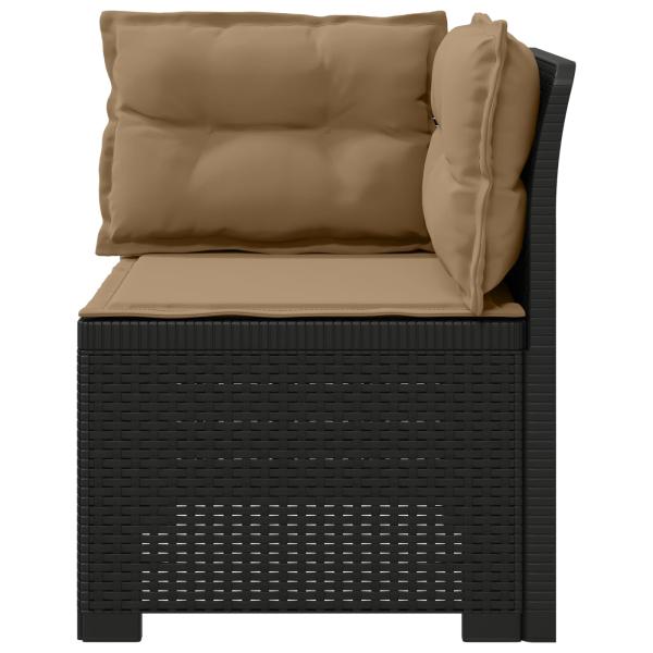 1-Sitzer Garten-Sofa mit Kissen Rattan-Look PP Anthrazit