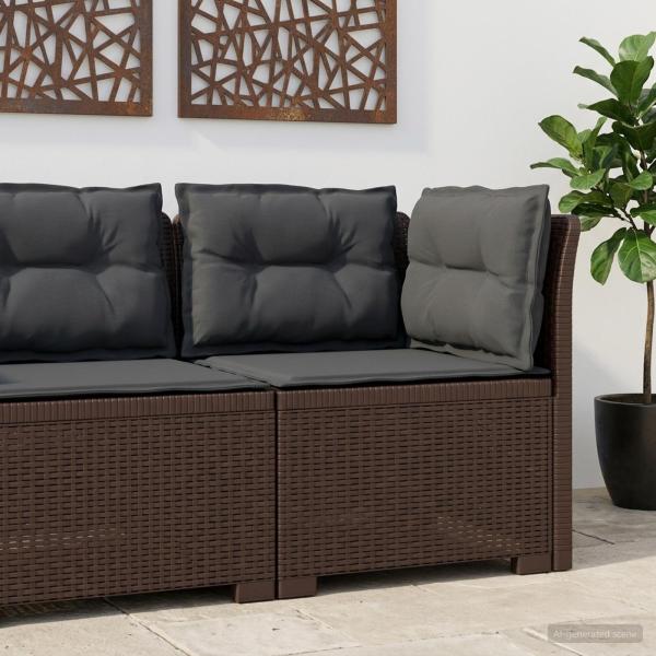 ARDEBO.de - 1-Sitzer Garten-Sofa mit Kissen Rattan-Look PP Braun