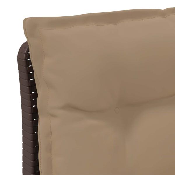 1-Sitzer Garten-Sofa mit Kissen Rattan-Look PP Braun