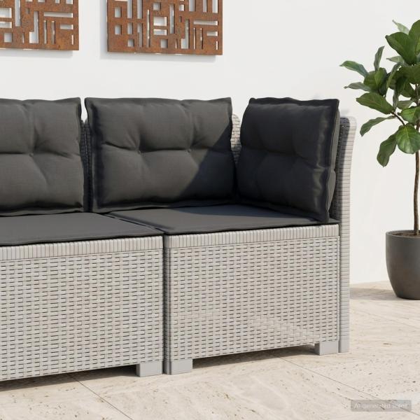 ARDEBO.de - 1-Sitzer Garten-Sofa mit Kissen Rattan-Look PP Weiß