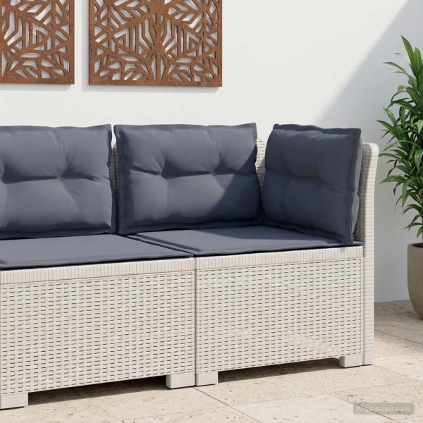 ARDEBO.de - 1-Sitzer Garten-Sofa mit Kissen Rattan-Look PP Weiß