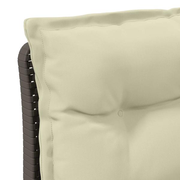 1-Sitzer Garten-Sofa mit Kissen Rattan-Look PP Hellgrau