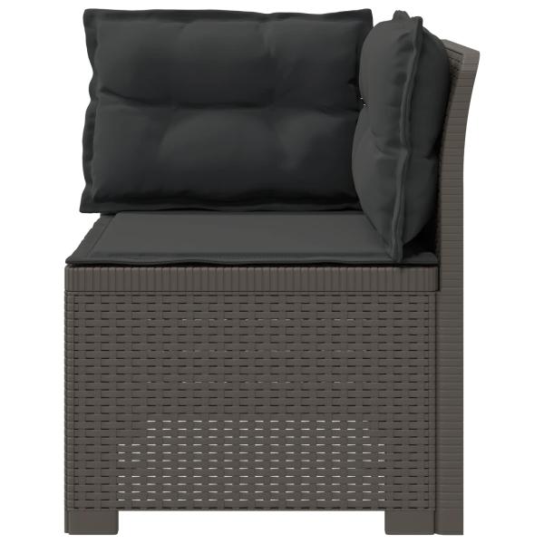 1-Sitzer Garten-Sofa mit Kissen Rattan-Look PP Hellgrau