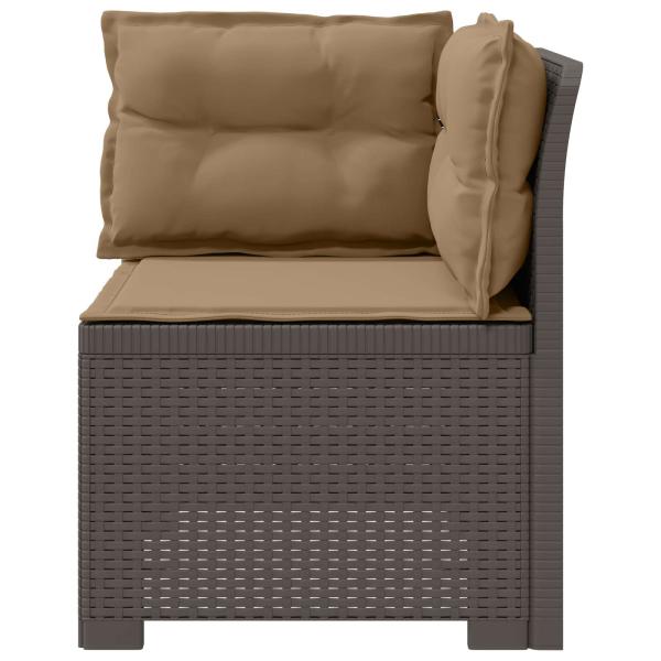 1-Sitzer Garten-Sofa mit Kissen Rattan-Look PP Hellgrau