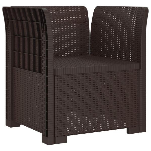 1-Sitzer Sessel mit Kissen Rattan-Look PP Braun