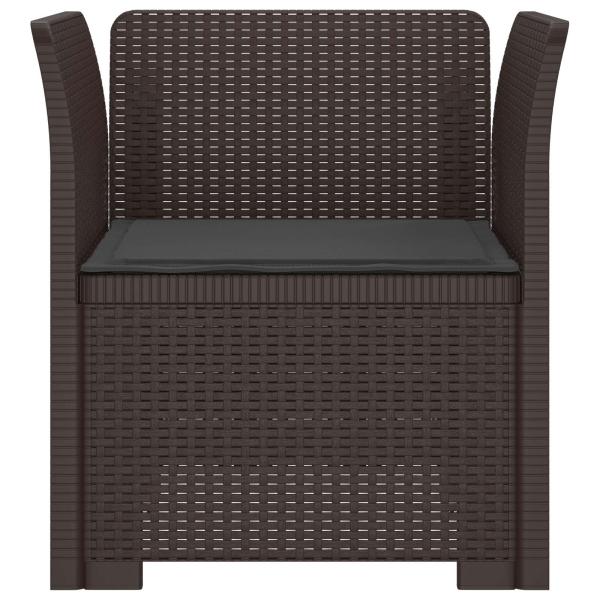 1-Sitzer Sessel mit Kissen Rattan-Look PP Braun