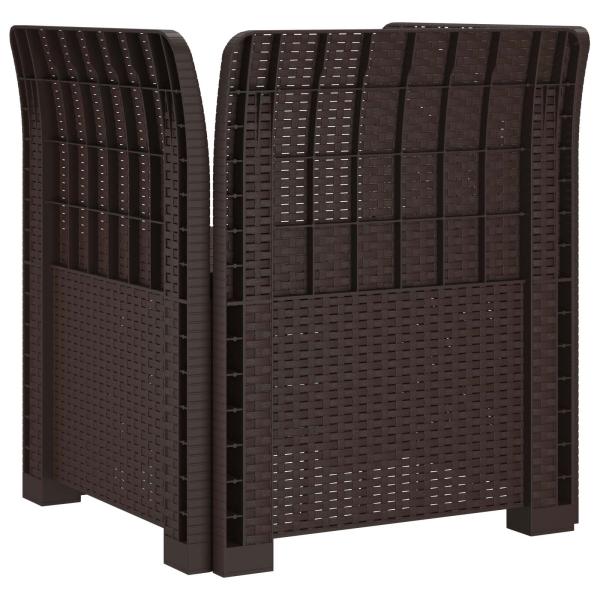 1-Sitzer Sessel mit Kissen Rattan-Look PP Braun