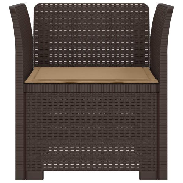 1-Sitzer Sessel mit Kissen Rattan-Look PP Braun