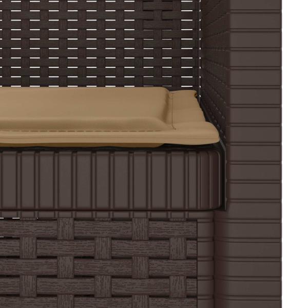 1-Sitzer Sessel mit Kissen Rattan-Look PP Braun