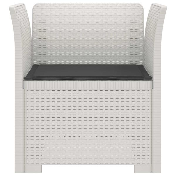 1-Sitzer Sessel mit Kissen Rattan-Look PP Weiß