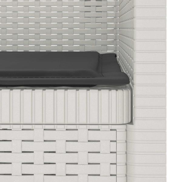 1-Sitzer Sessel mit Kissen Rattan-Look PP Weiß