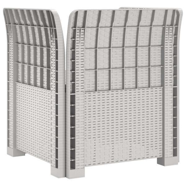 1-Sitzer Sessel mit Kissen Rattan-Look PP Weiß