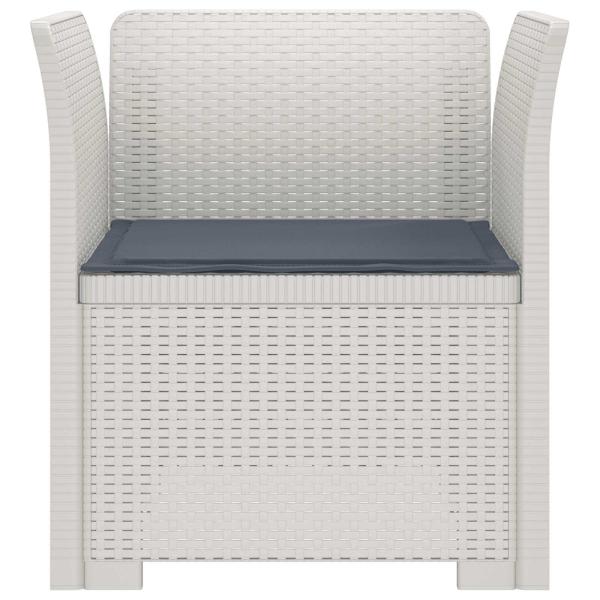1-Sitzer Sessel mit Kissen Rattan-Look PP Weiß