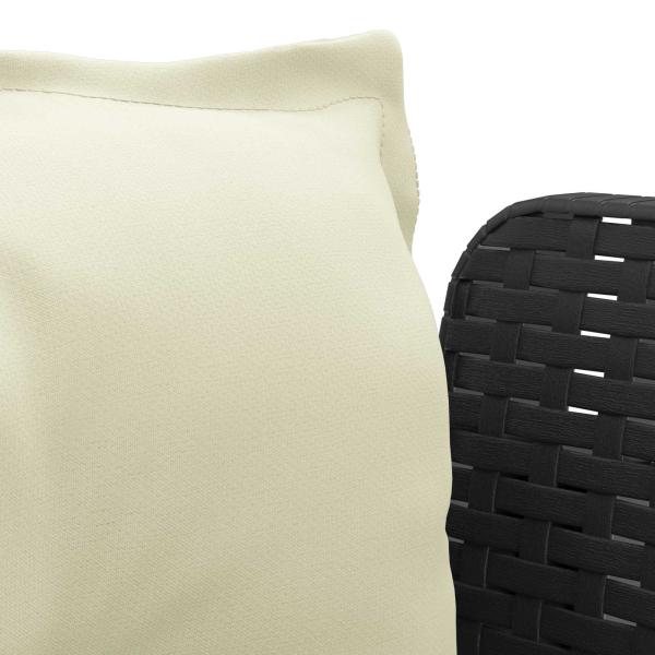 1-Sitzer Sessel mit Kissen Rattan-Look PP Anthrazit