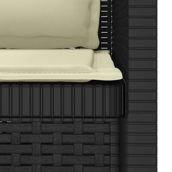 1-Sitzer Sessel mit Kissen Rattan-Look PP Anthrazit