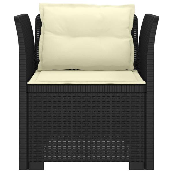 1-Sitzer Sessel mit Kissen Rattan-Look PP Anthrazit