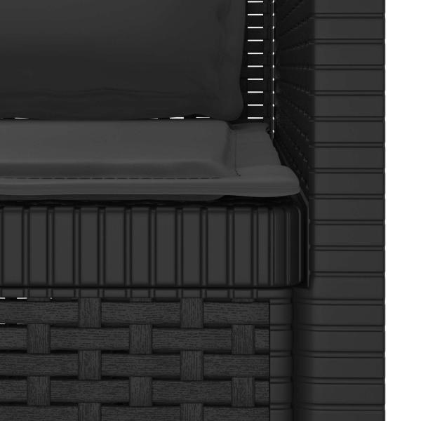 1-Sitzer Sessel mit Kissen Rattan-Look PP Anthrazit
