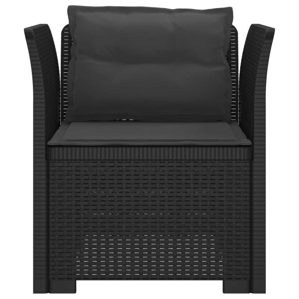 1-Sitzer Sessel mit Kissen Rattan-Look PP Anthrazit
