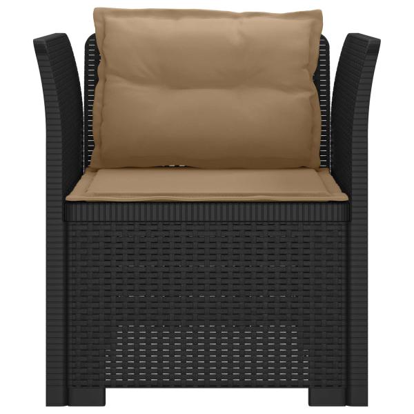 1-Sitzer Sessel mit Kissen Rattan-Look PP Anthrazit