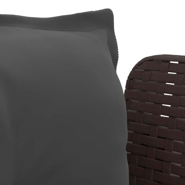 1-Sitzer Sessel mit Kissen Rattan-Look PP Braun