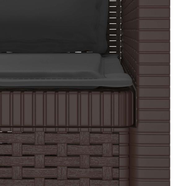 1-Sitzer Sessel mit Kissen Rattan-Look PP Braun