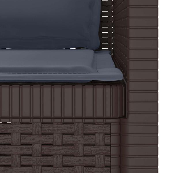 1-Sitzer Sessel mit Kissen Rattan-Look PP Braun