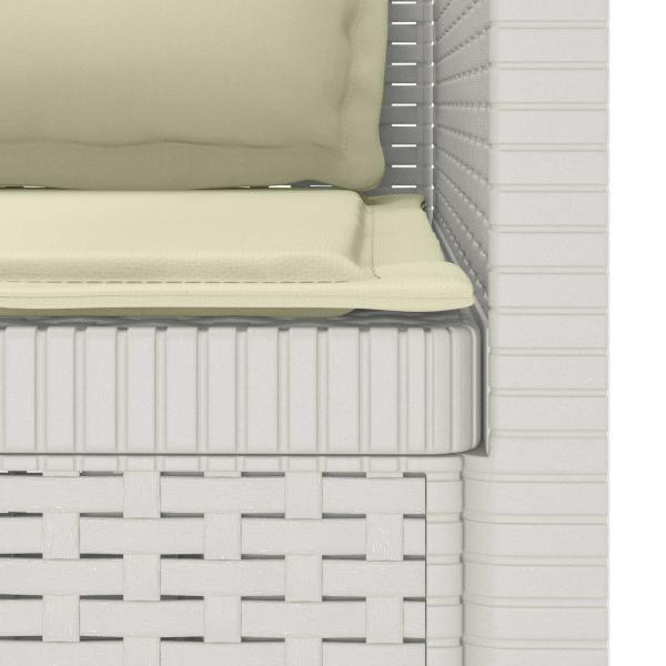 1-Sitzer Sessel mit Kissen Rattan-Look PP Weiß