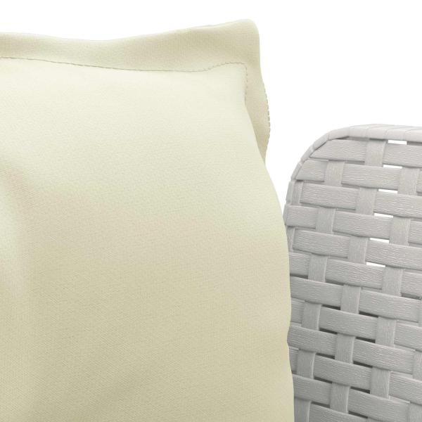 1-Sitzer Sessel mit Kissen Rattan-Look PP Weiß