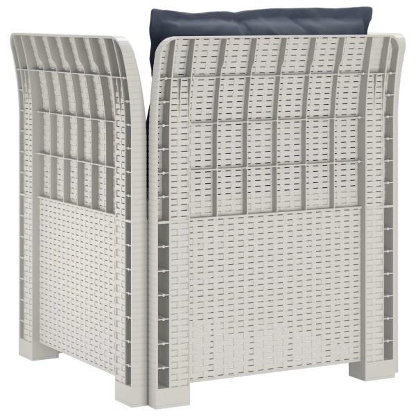 1-Sitzer Sessel mit Kissen Rattan-Look PP Weiß