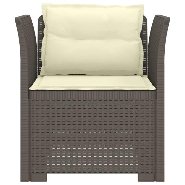 1-Sitzer Sessel mit Kissen Rattan-Look PP Hellgrau