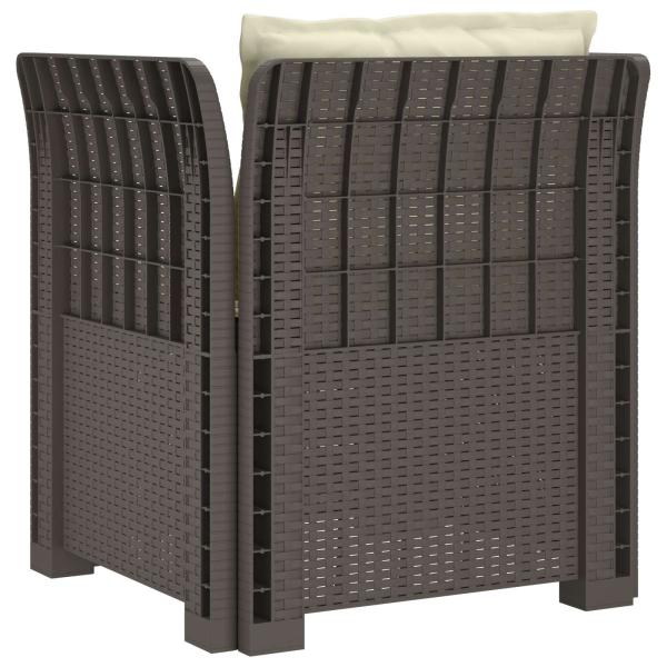 1-Sitzer Sessel mit Kissen Rattan-Look PP Hellgrau