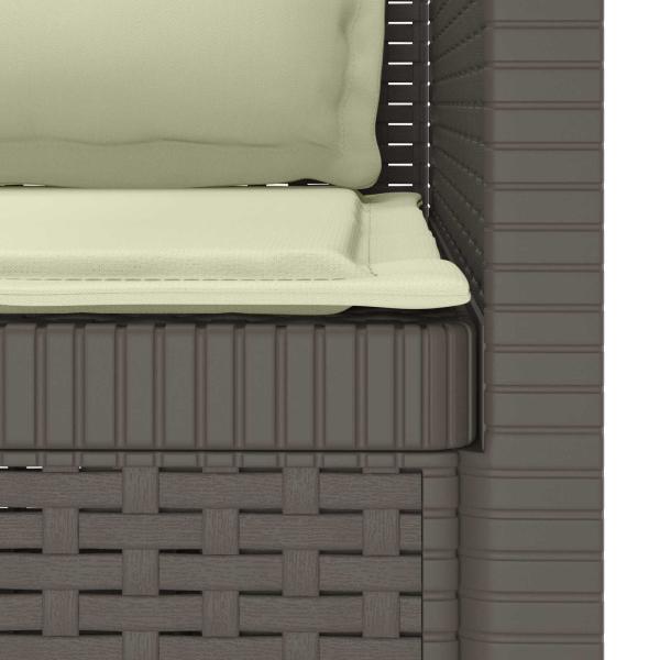 1-Sitzer Sessel mit Kissen Rattan-Look PP Hellgrau
