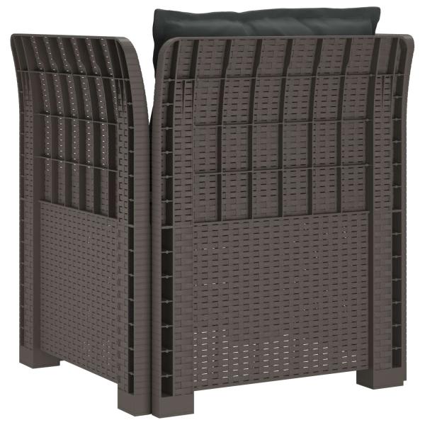 1-Sitzer Sessel mit Kissen Rattan-Look PP Hellgrau