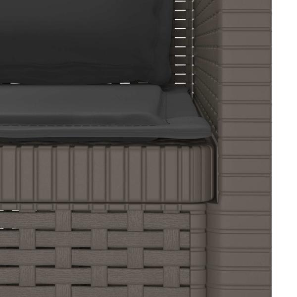 1-Sitzer Sessel mit Kissen Rattan-Look PP Hellgrau