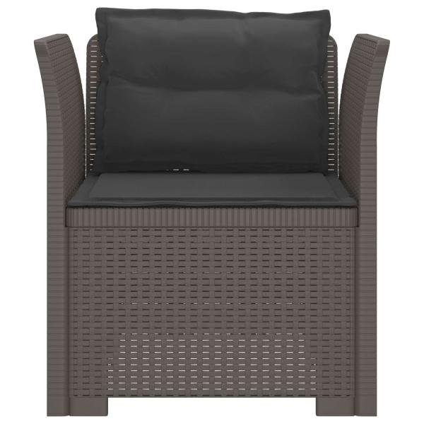 1-Sitzer Sessel mit Kissen Rattan-Look PP Hellgrau
