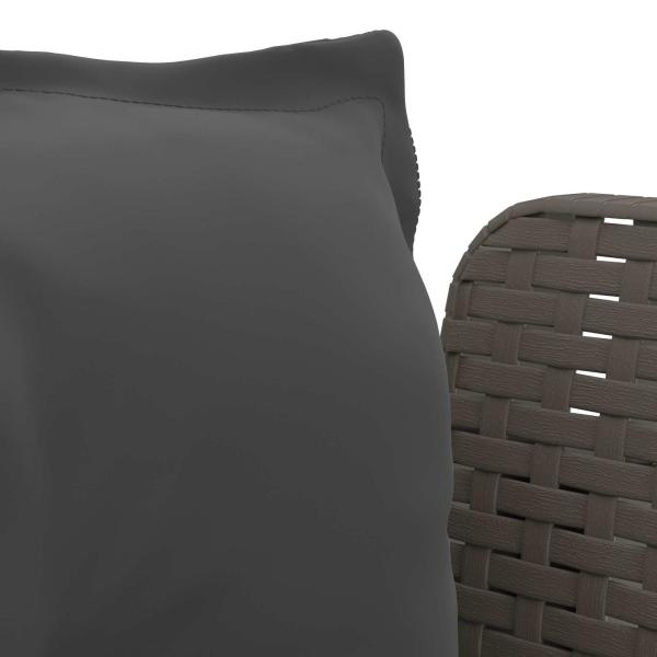 1-Sitzer Sessel mit Kissen Rattan-Look PP Hellgrau