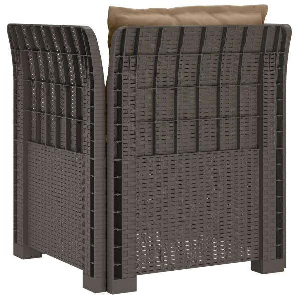 1-Sitzer Sessel mit Kissen Rattan-Look PP Hellgrau