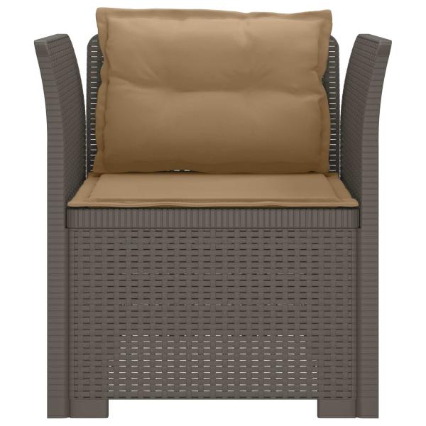 1-Sitzer Sessel mit Kissen Rattan-Look PP Hellgrau