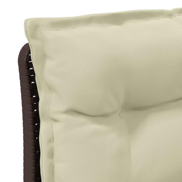 3-Sitzer Garten Sofa mit Kissen Rattan-Look PP Hellgrau