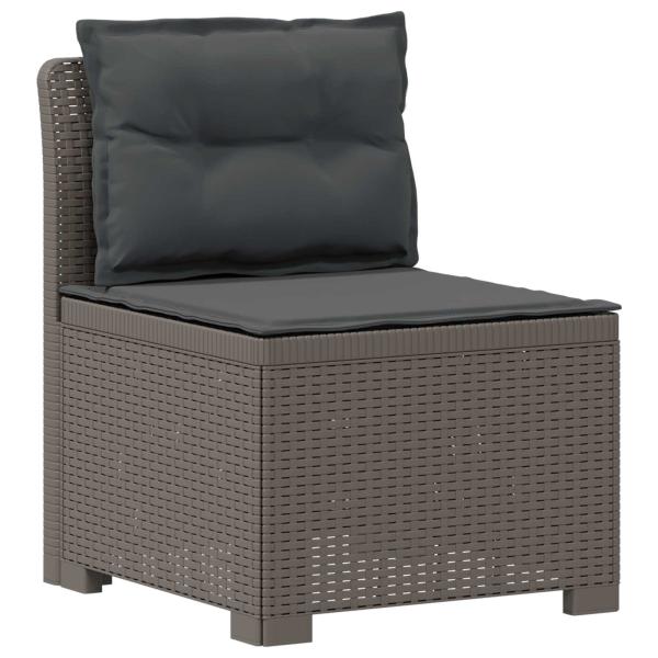 3-Sitzer Garten Sofa mit Kissen Rattan-Look PP Hellgrau