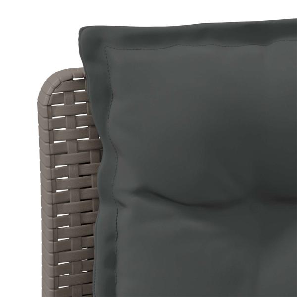 3-Sitzer Garten Sofa mit Kissen Rattan-Look PP Hellgrau