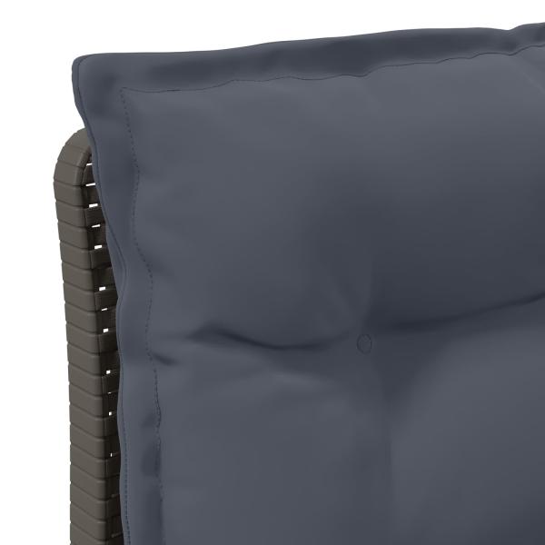 3-Sitzer Garten Sofa mit Kissen Rattan-Look PP Hellgrau