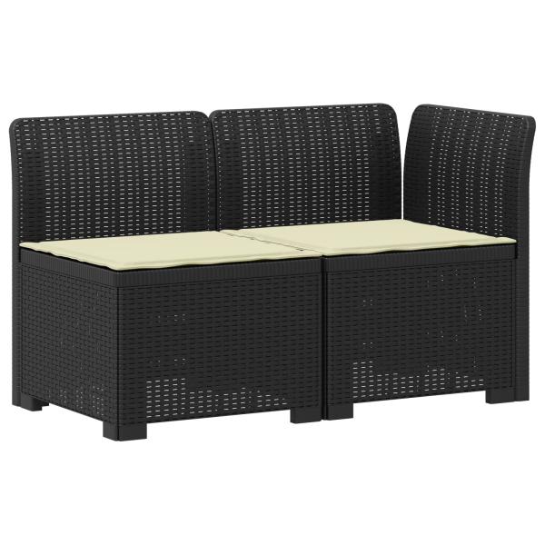 2-Sitzer Garten-Sofa mit Kissen Rattan-Look 2-Sitzer PP