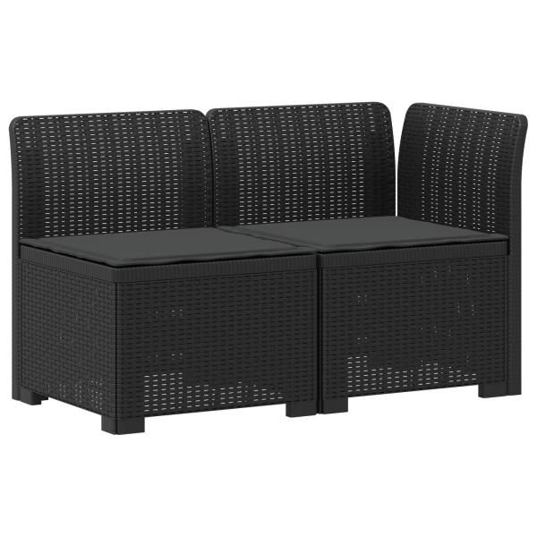 2-Sitzer Garten-Sofa mit Kissen Rattan-Look 2-Sitzer PP